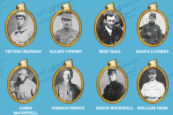 The emblematic pilots of the La Fayette Escadrille